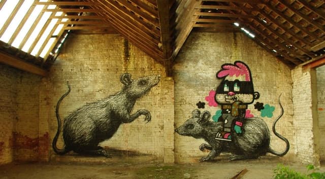  by Roa, Dave De Rop - "Bue" in Ghent