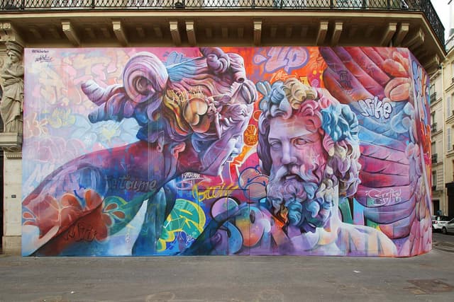 PichiAvo mix Greek gods and graffiti a stone throw from The Seine in Paris